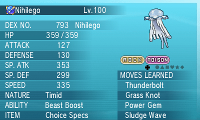 Nihilego  Pokédex